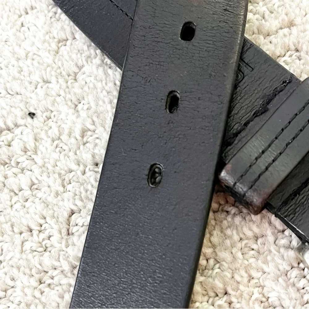 Levis Mens Black Leather Belt Sz 38 Classic 1.5